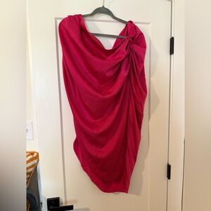 Vibrant Pink Draped Skirt